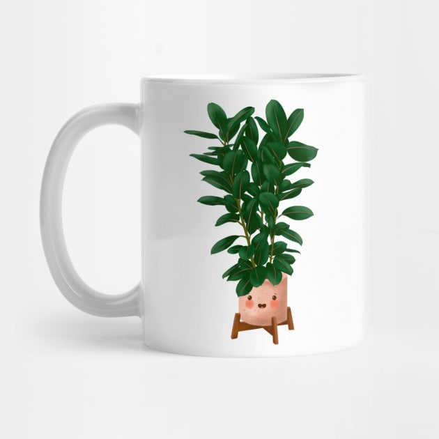 Cute Plant Illustration, Ficus Elastica Illustration by Gush Art Studio 1